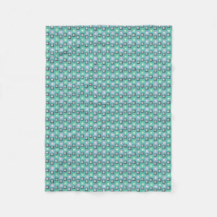 Cute Teal Pattern Fleece Throw Blanket