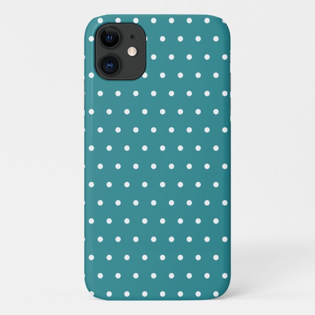 Cute Teal Polka Dot Pattern Case-Mate iPhone Case (Back)
