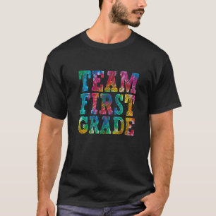 Cute Team 1st Grade Back To School Tie Dye Graphic T-Shirt