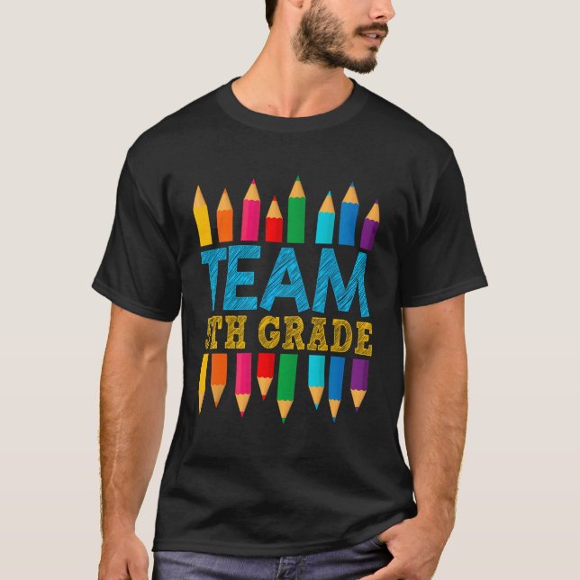 Cute Team 5Th Grade Teacher Student Kids Back To S T-Shirt (Front)