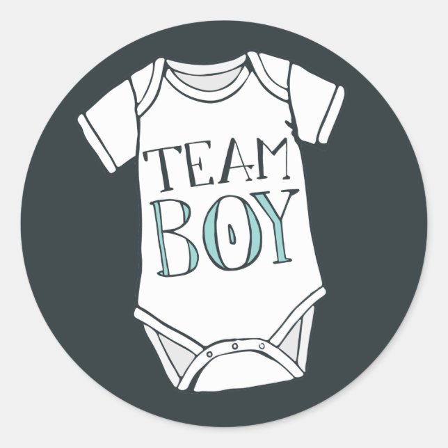 Cute Team Boy Gender Reveal Sticker (Front)