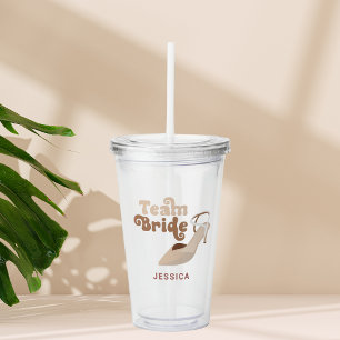 Cute Team Bride Bridal Party Personalised Acrylic Tumbler