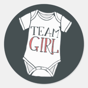 Cute Team Girl Gender Reveal Sticker