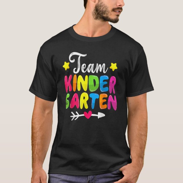 Cute Team Kindergarten Back To School Teacher Stud T-Shirt (Front)
