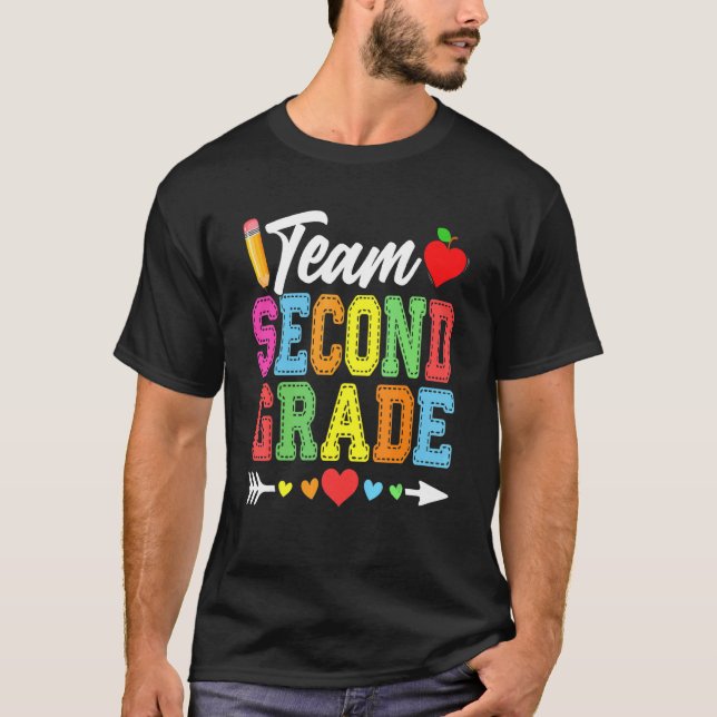 Cute Team Second Grade Teachers Students Back To S T-Shirt (Front)