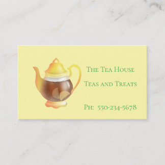 Cute Teapot with Lemons Tea Room Business Card