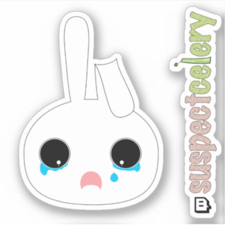Cute Teary-Eyed Bunny Emote + SuspectCelery™ Logo