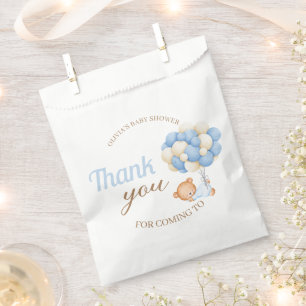 Cute Teddy Balloons Baby Boy Shower Thank You Favour Bags