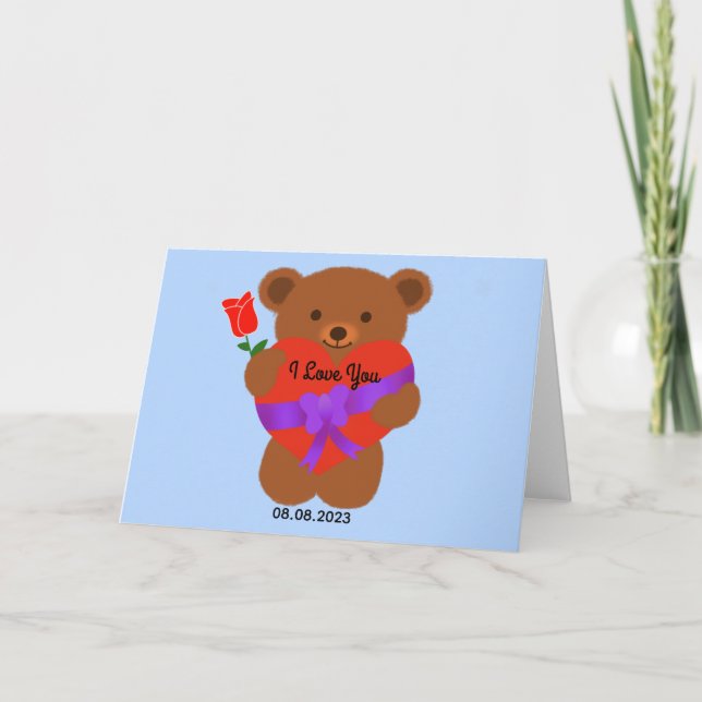 Cute Teddy Bear #1 Card (Front)