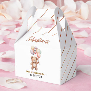 Cute Teddy Bear 1st Birthday Sweet Bear Favour Box
