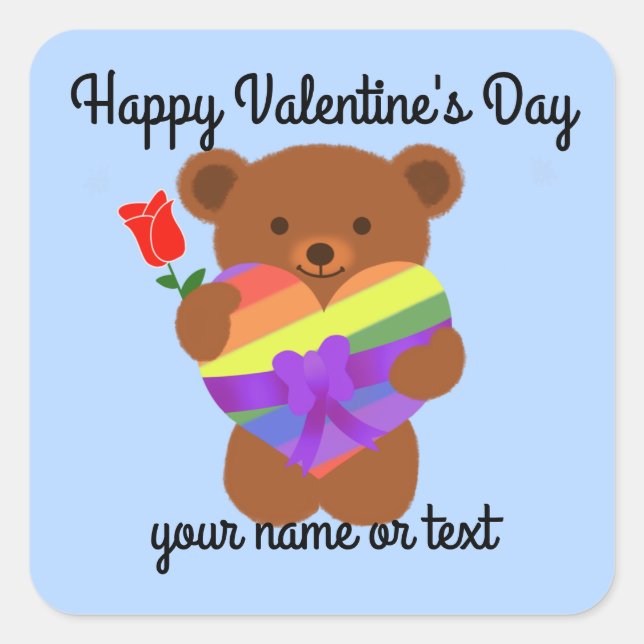 Cute Teddy Bear #2 Stickers (Front)