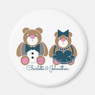Cute teddy bear 45th sapphire wedding anniversary magnet