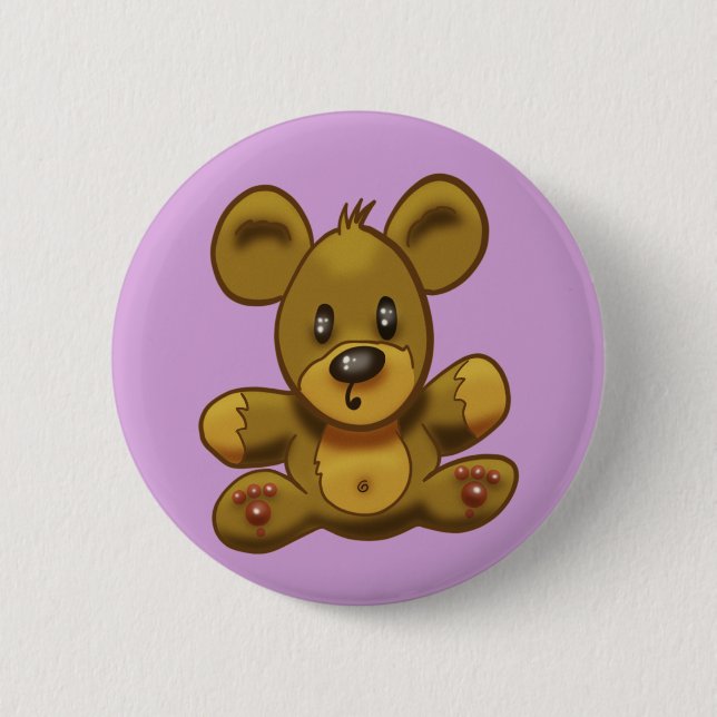 Cute Teddy Bear 6 Cm Round Badge (Front)