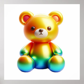 Cute Teddy Bear Aesthetic Wall Art Poster for Cosy