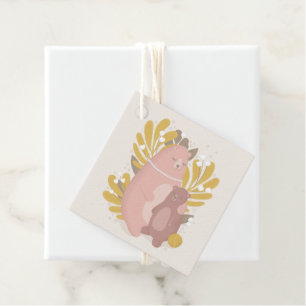 Cute Teddy bear animals Mum and baby. Mothers day Favour Tags