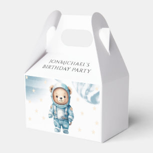 Cute Teddy Bear Astronaut Birthday Party Favour Box