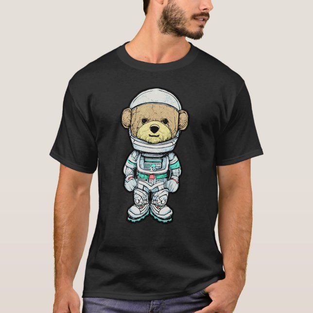 Cute Teddy Bear Astronaut Spaceman 2 T-Shirt (Front)