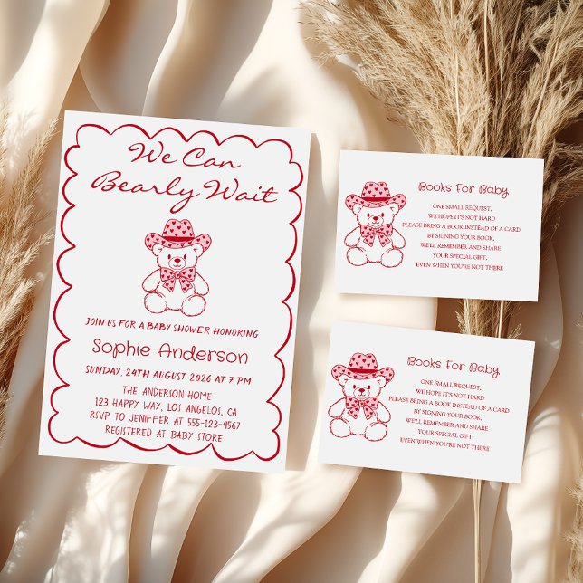 Cute Teddy Bear Baby Shower Books for Baby Enclosure Card (Creator Uploaded)