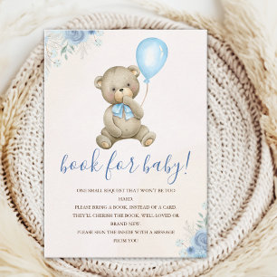 Cute Teddy bear Baby shower boy Enclosure Card