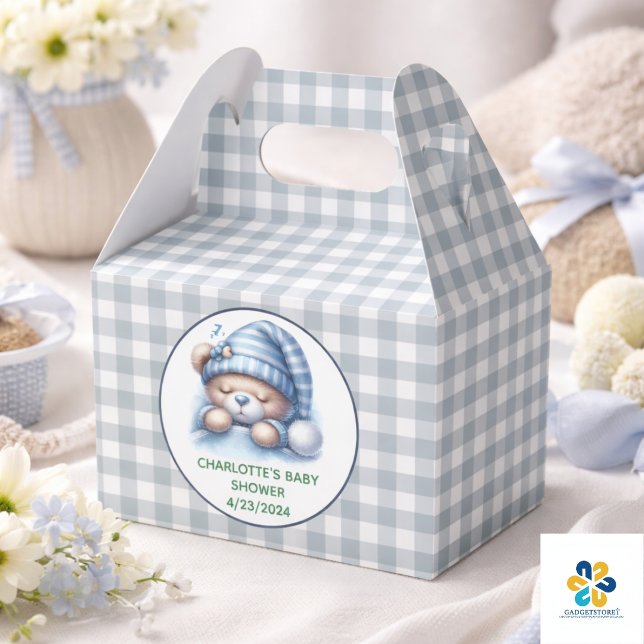 Cute Teddy Bear Baby Shower Favour Box (Cute Teddy Bear Baby Shower Favor Boxes)