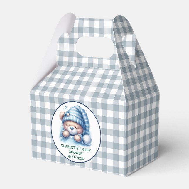 Cute Teddy Bear Baby Shower Favour Box (Front Side)