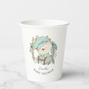Cute Teddy Bear Baby Shower for Boy Paper Cups
