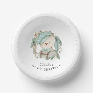 Cute Teddy Bear Baby Shower for Boy Paper Plate