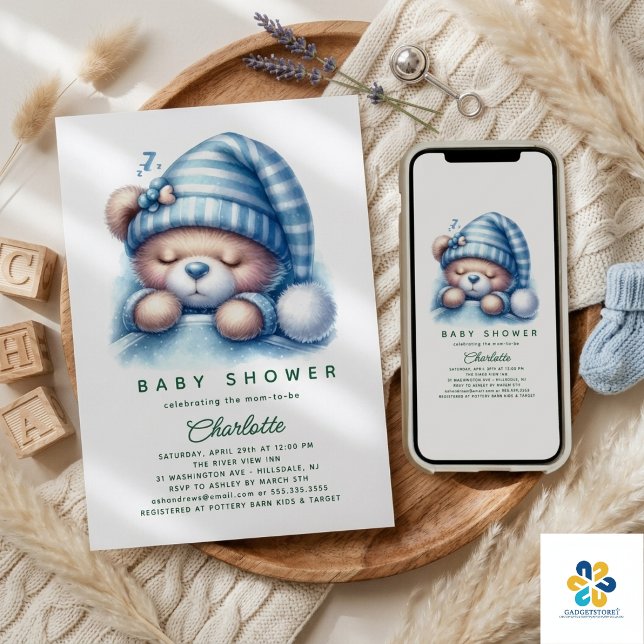 Cute Teddy Bear Baby Shower Invitation (Cute Teddy Bear Baby Shower Invitation)
