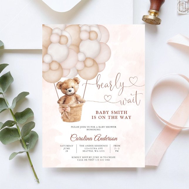 Cute Teddy Bear Baby Shower Invitation (Creator Uploaded)