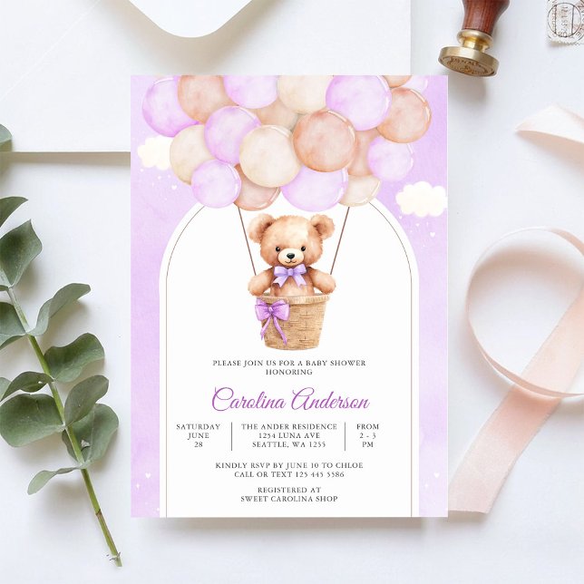 Cute Teddy Bear Baby Shower Invitation (Creator Uploaded)