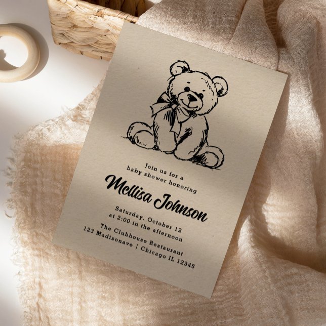Cute Teddy Bear | Baby Shower Invitation (Creator Uploaded)