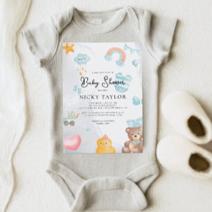 Cute Teddy Bear Baby Shower Invitation