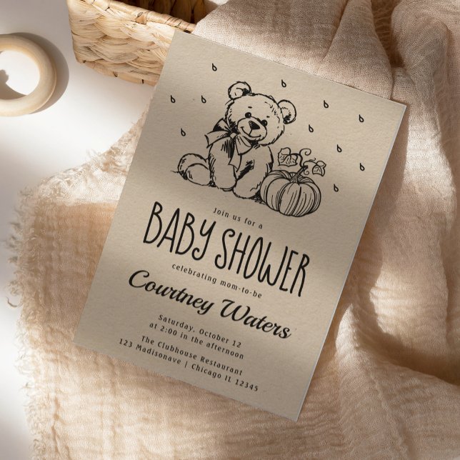 Cute Teddy Bear | Baby Shower Invitation (Creator Uploaded)