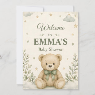 Cute Teddy Bear Baby Shower Invitation