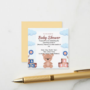 Cute Teddy Bear Baby Shower Invitation