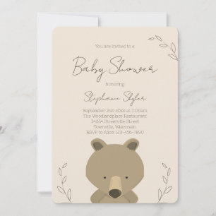 Cute Teddy Bear Baby Shower Invitation