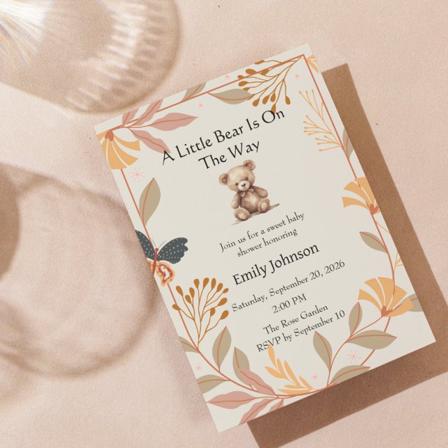 Cute Teddy Bear Baby Shower Invite (Creator Uploaded)