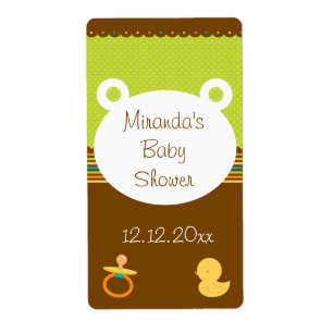 Cute Teddy Bear Baby Shower Labels