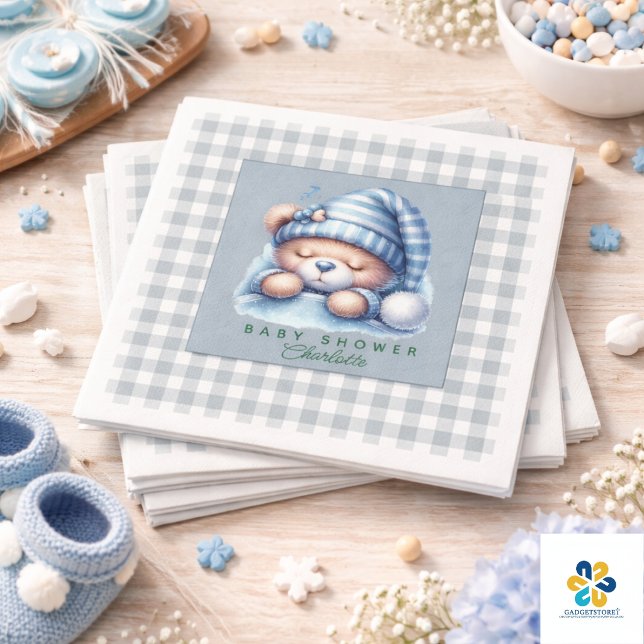 Cute Teddy Bear Baby Shower Napkin (Cute Teddy Bear Baby Shower Napkins)