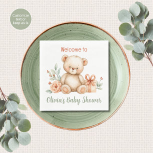Cute Teddy Bear Baby Shower Napkin
