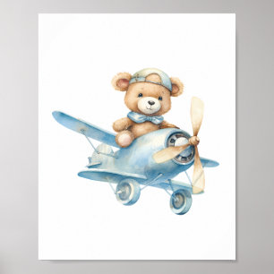 Cute Teddy Bear Baby Shower Nursery Poster