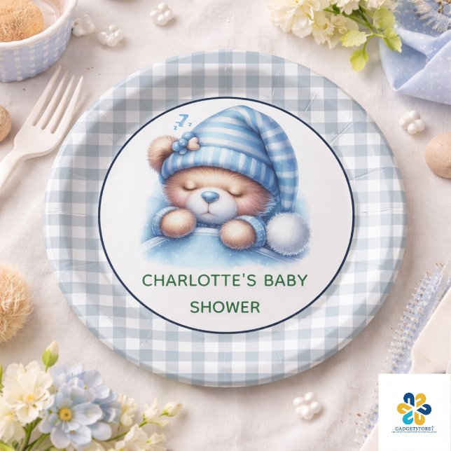 Cute Teddy Bear Baby Shower Paper Plate (Cute Teddy Bear Baby Shower Paper Plates)