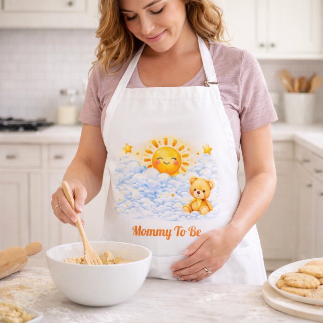 Cute Teddy Bear Baby Shower Standard Apron (Creator Uploaded)