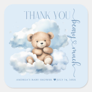 Cute Teddy Bear Baby Shower Thank You Square Sticker