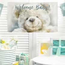Cute Teddy Bear Baby Shower Welcome Baby Sign