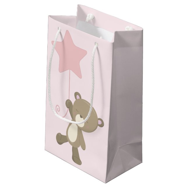 Cute Teddy Bear Baby Small Gift Bag (Back Angled)