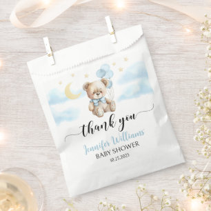Cute teddy bear balloon baby shower thank you favour bags