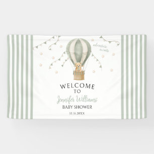 Cute Teddy Bear Balloon Baby Shower Welcome Banner