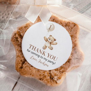 Cute Teddy Bear Balloon Beary First Birthday Classic Round Sticker