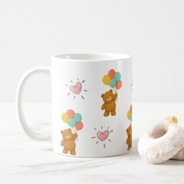 Cute Teddy Bear Balloon Mug (With Donut)